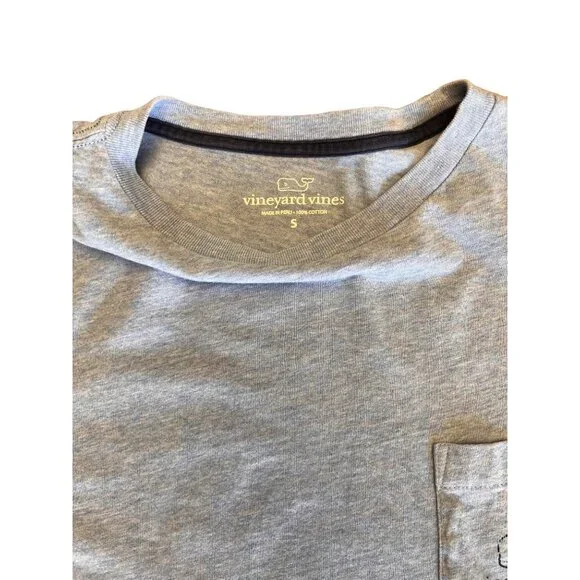 Vineyard Vines Mens T-shirt S Long Sleeve Light Blue Pocket Tee - Picture 6 of 8